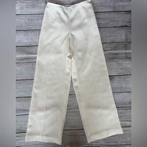 Talbots Elegant Classic Cream Off White Trousers Dress Pants Lined Size 0 XS